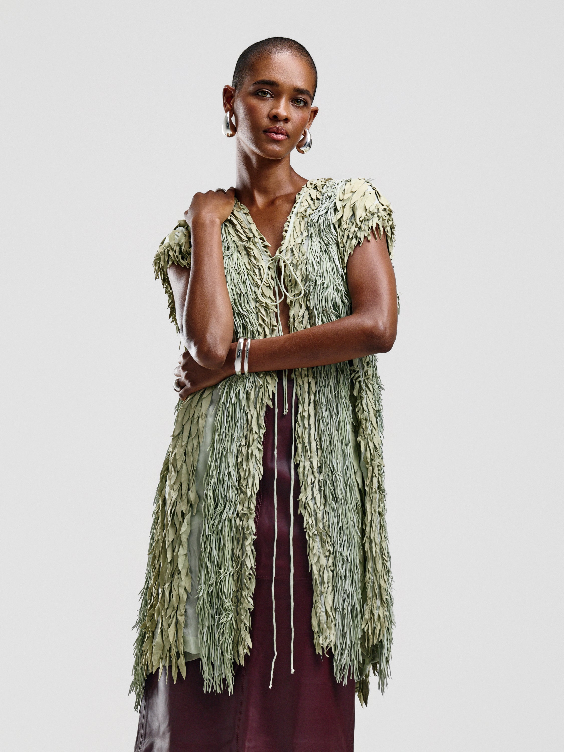 Roberto Cavalli Leaf Fringe Vest