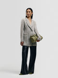 Silver Silk Beaded Blazer