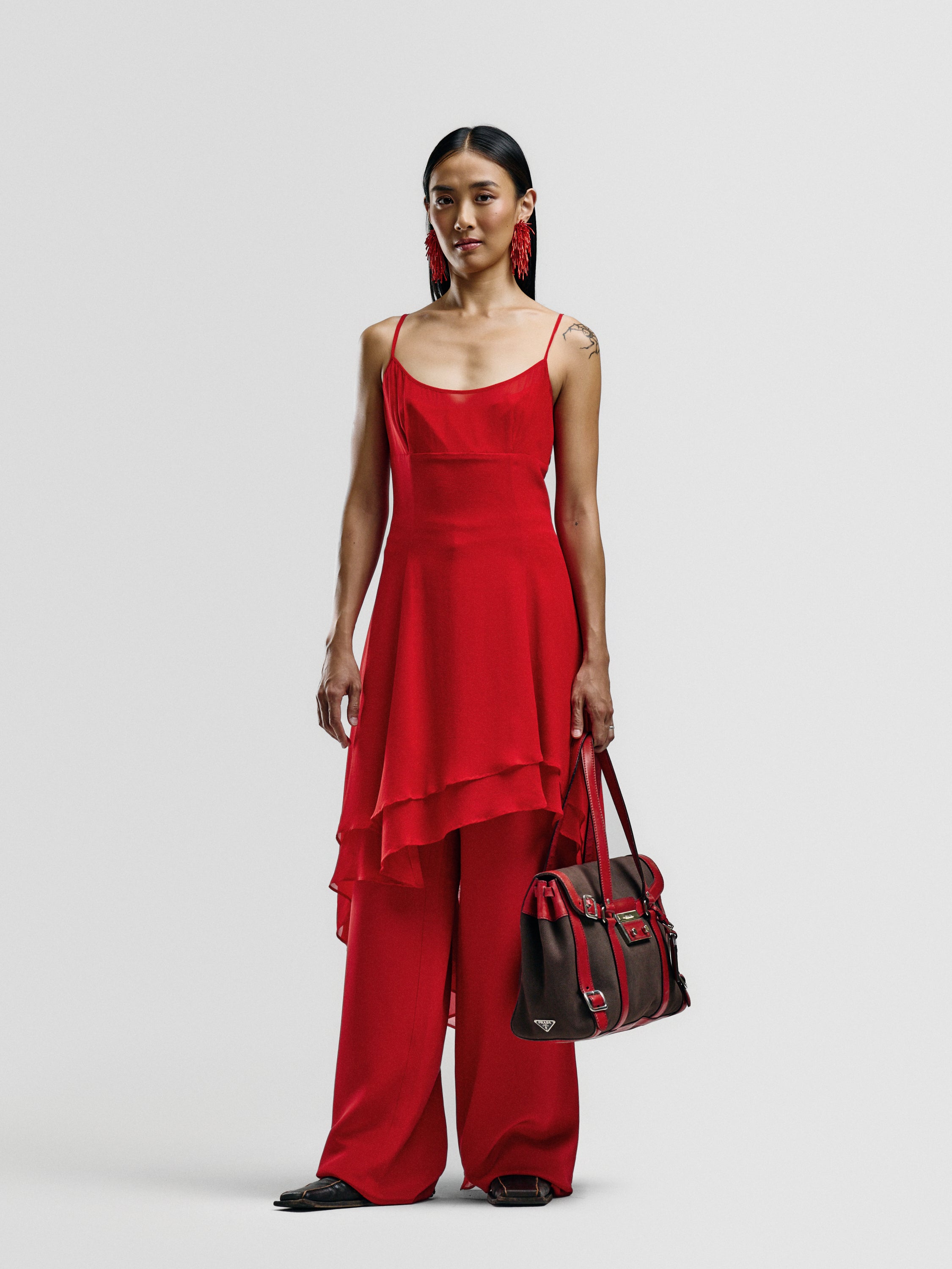 Luisa Spagnoli Red Asymmetric Dress