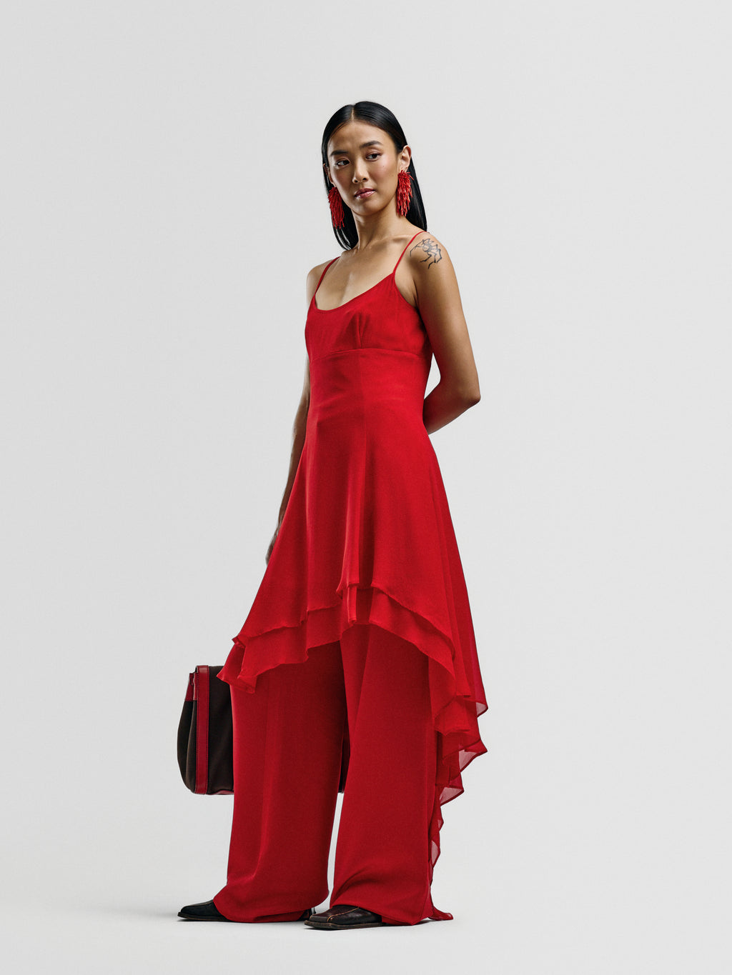 Luisa Spagnoli Red Asymmetric Dress