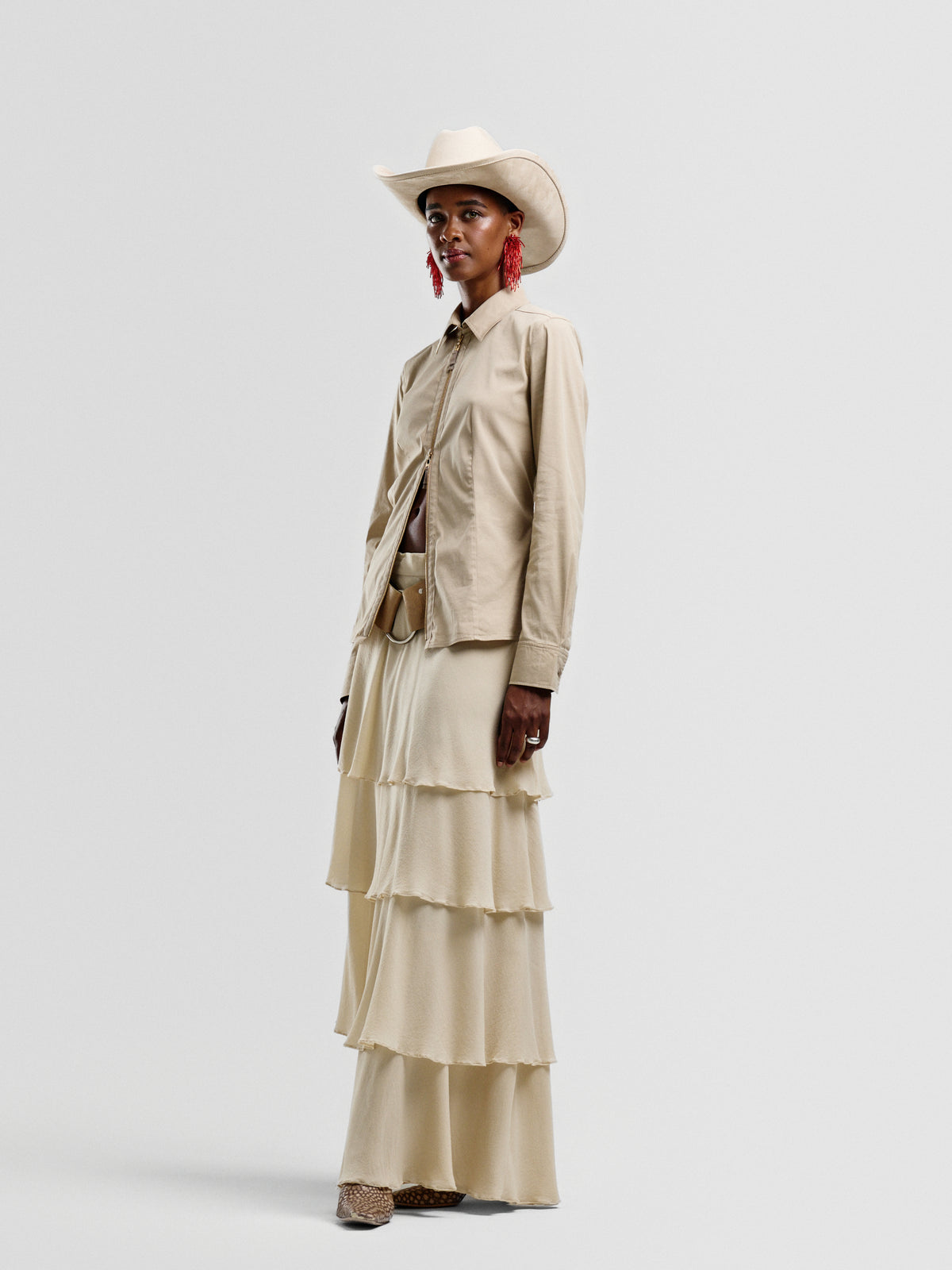 Escada Couture Silk Tiered Skirt