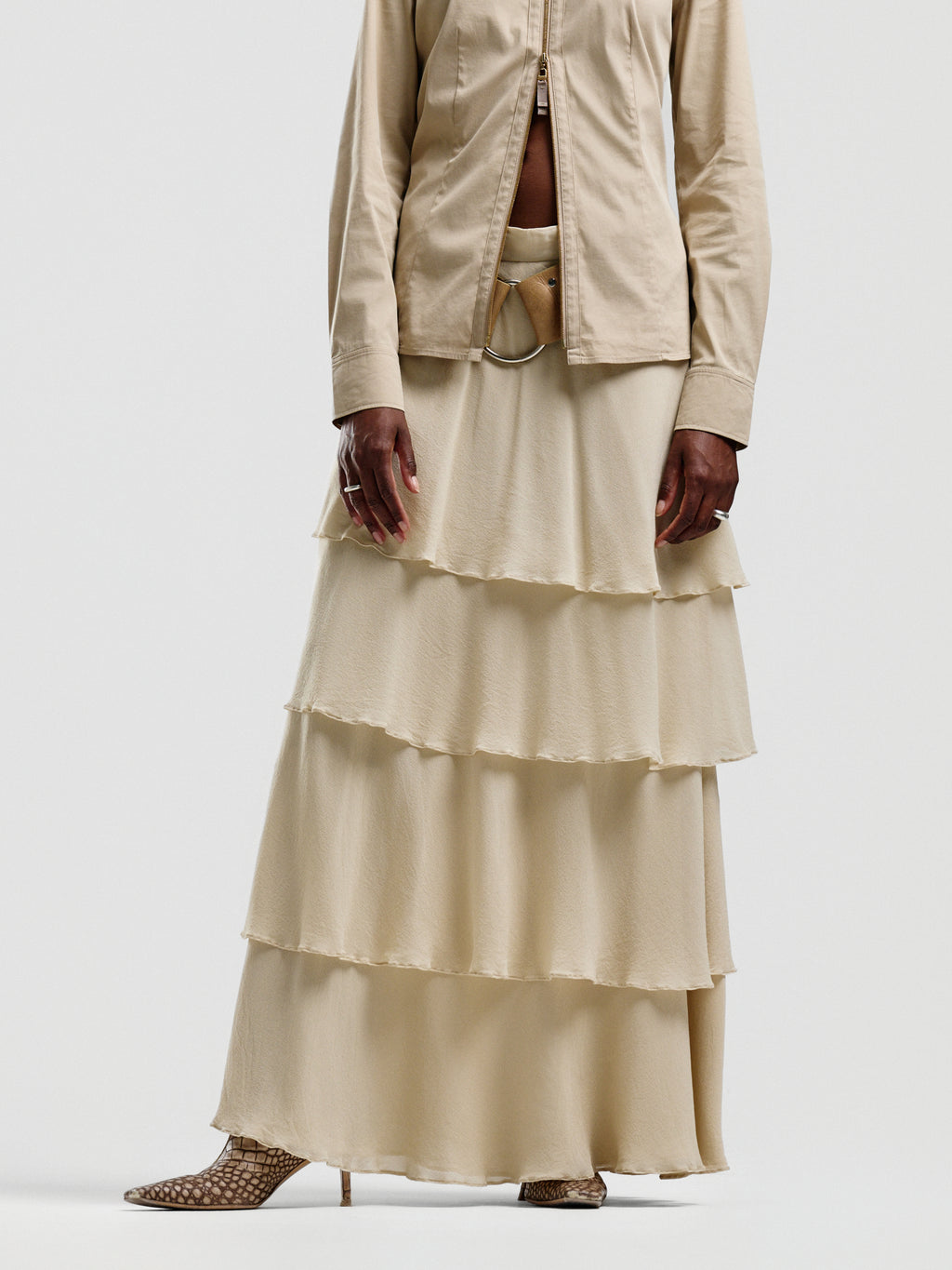 Escada Couture Silk Tiered Skirt