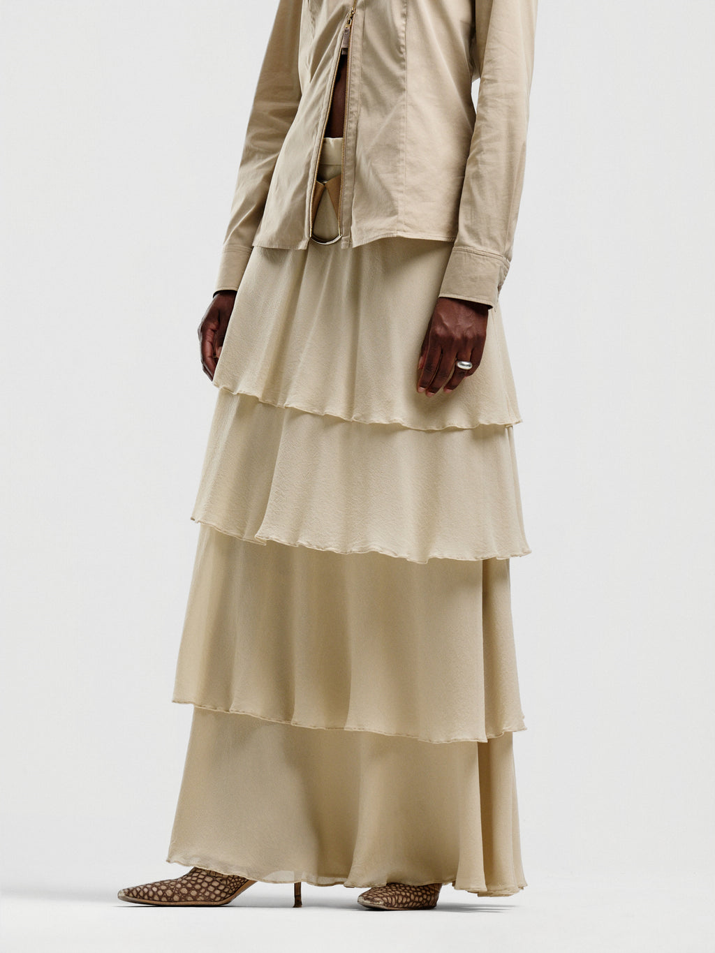 Escada Couture Silk Tiered Skirt