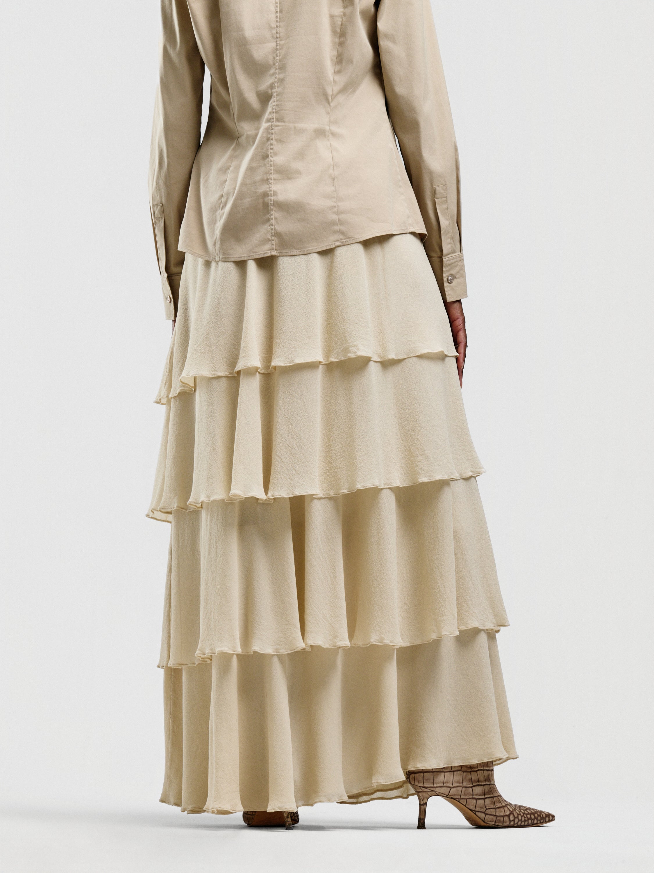Escada Couture Silk Tiered Skirt