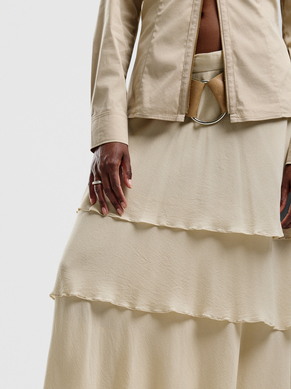 Escada Couture Silk Tiered Skirt