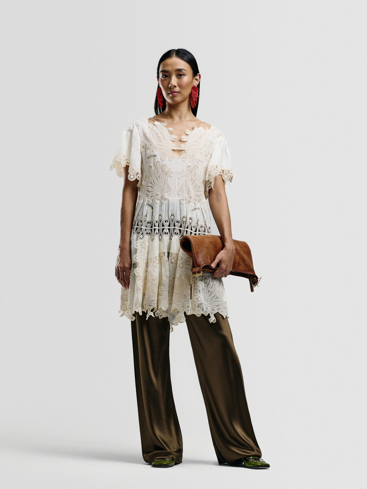 Chloé Peacock Lace Romper