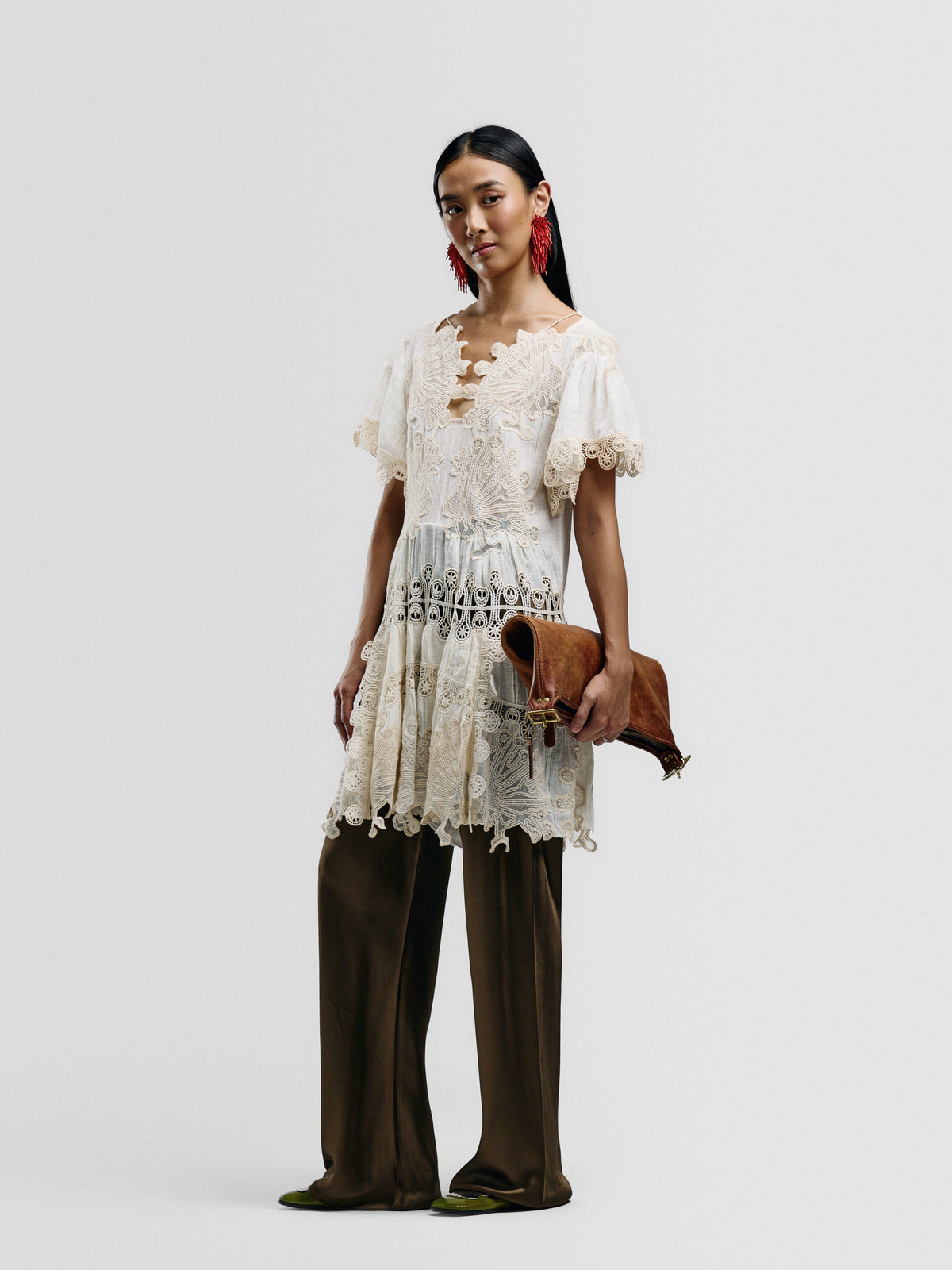 Chloé Peacock Lace Romper