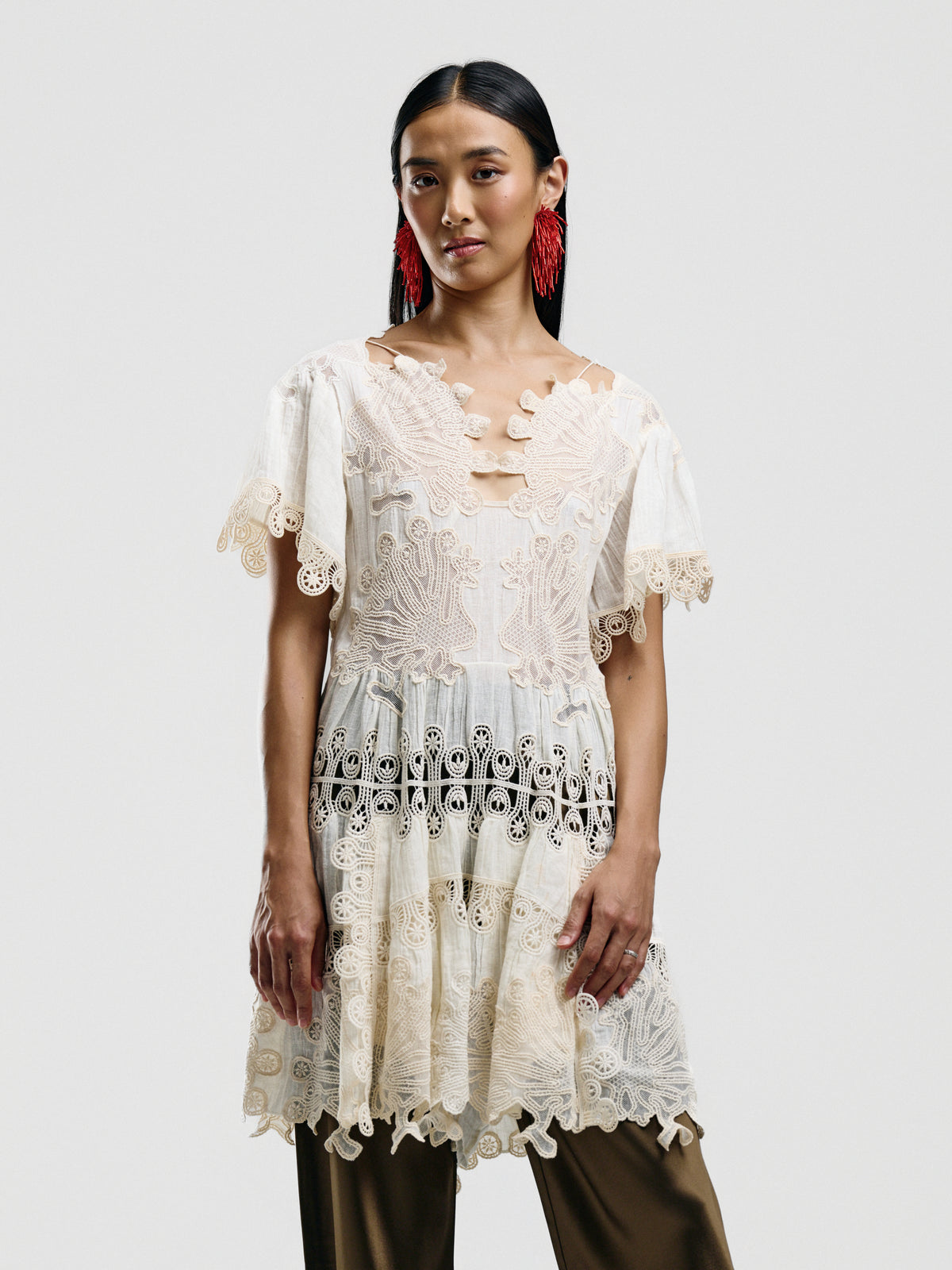 Chloé Peacock Lace Romper