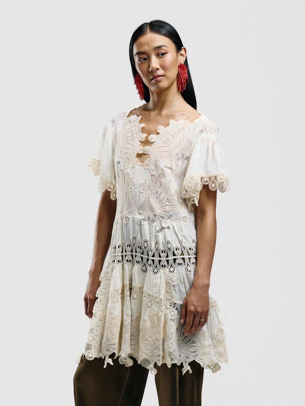 Chloé Peacock Lace Romper