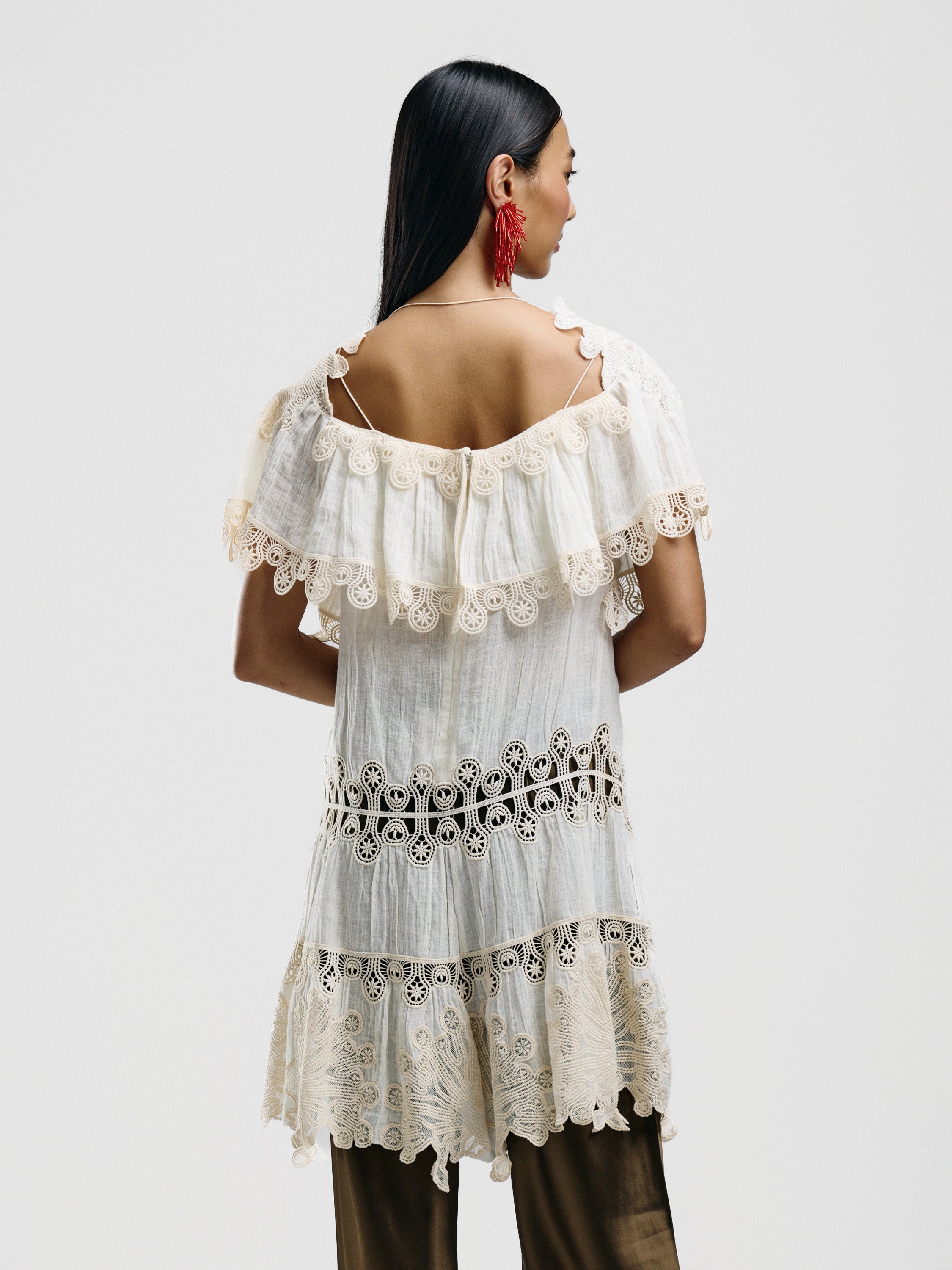 Chloé Peacock Lace Romper