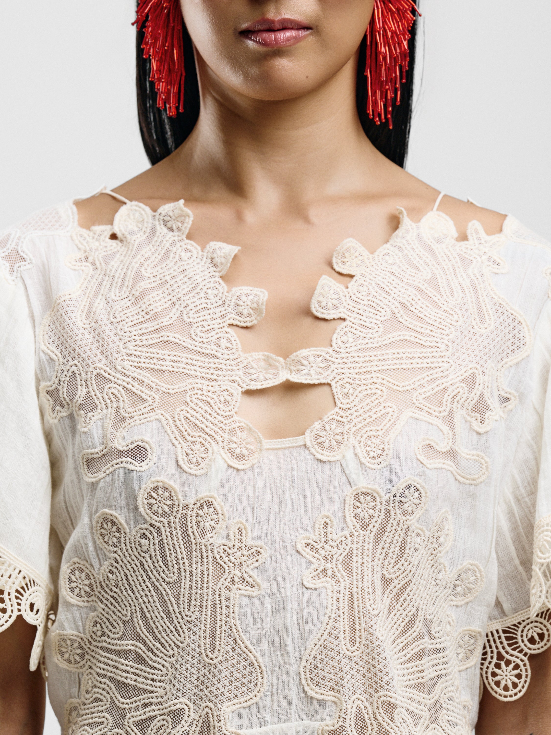 Chloé Peacock Lace Romper