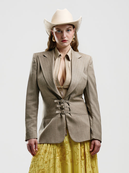 Chloé Buckle-Front Blazer