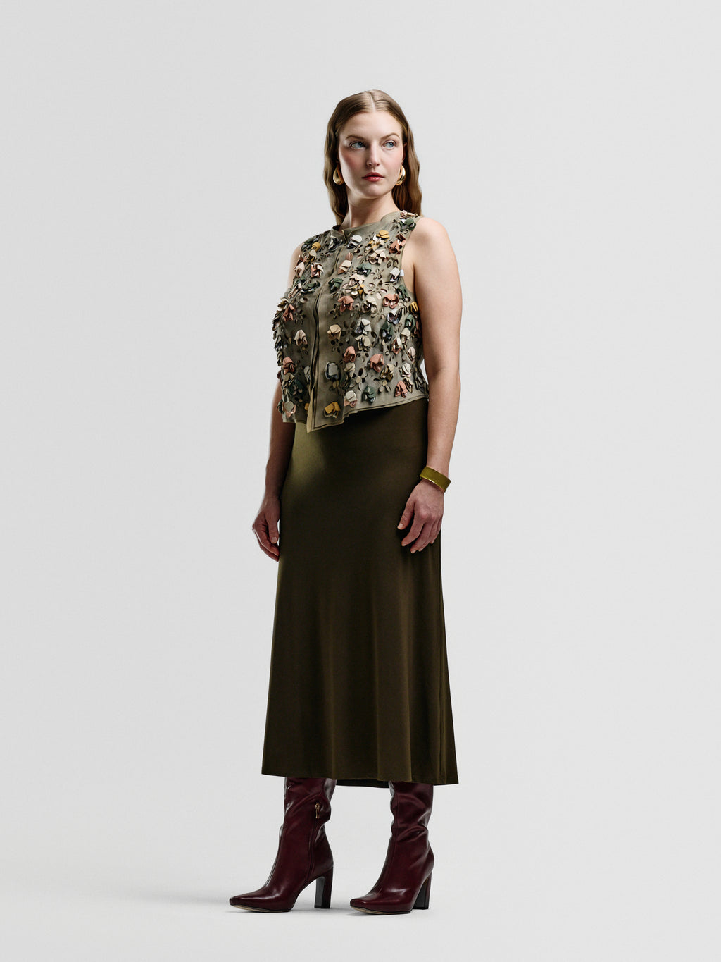Roberto Cavalli Suede Floral Vest