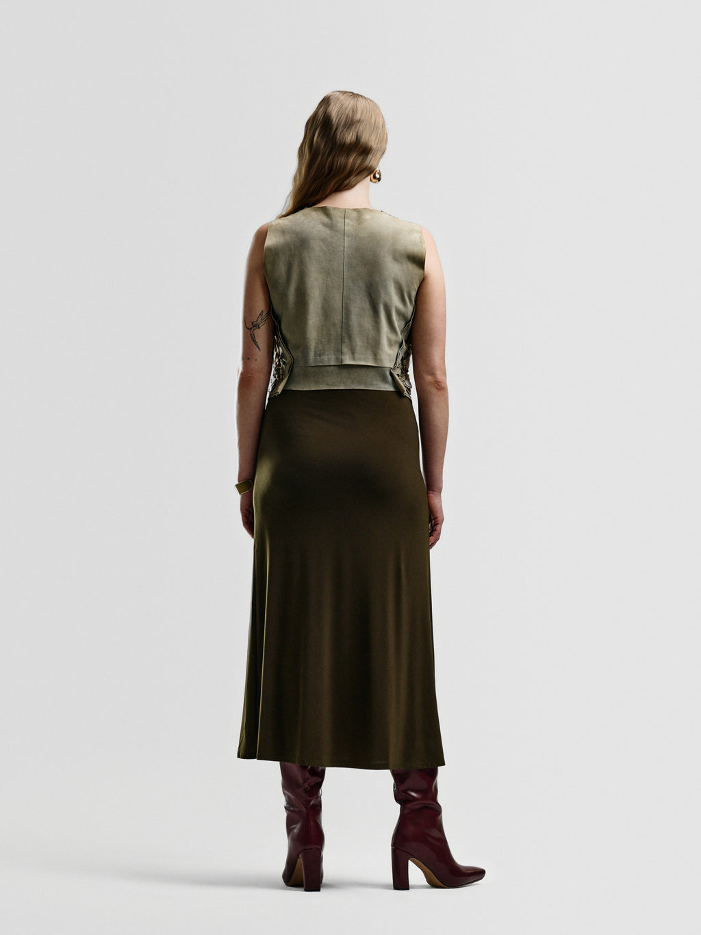 Roberto Cavalli Suede Floral Vest