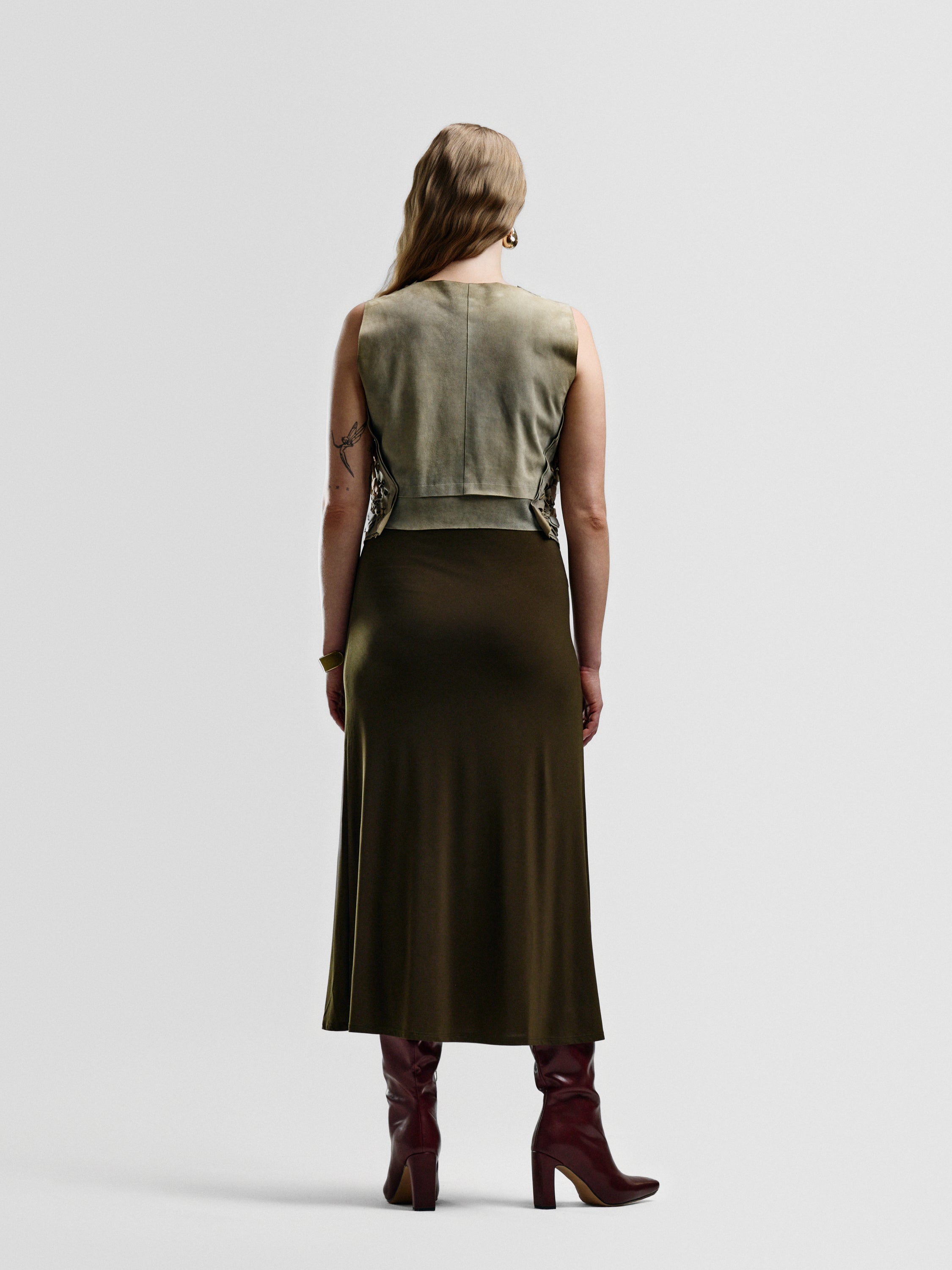 Roberto Cavalli Suede Floral Vest