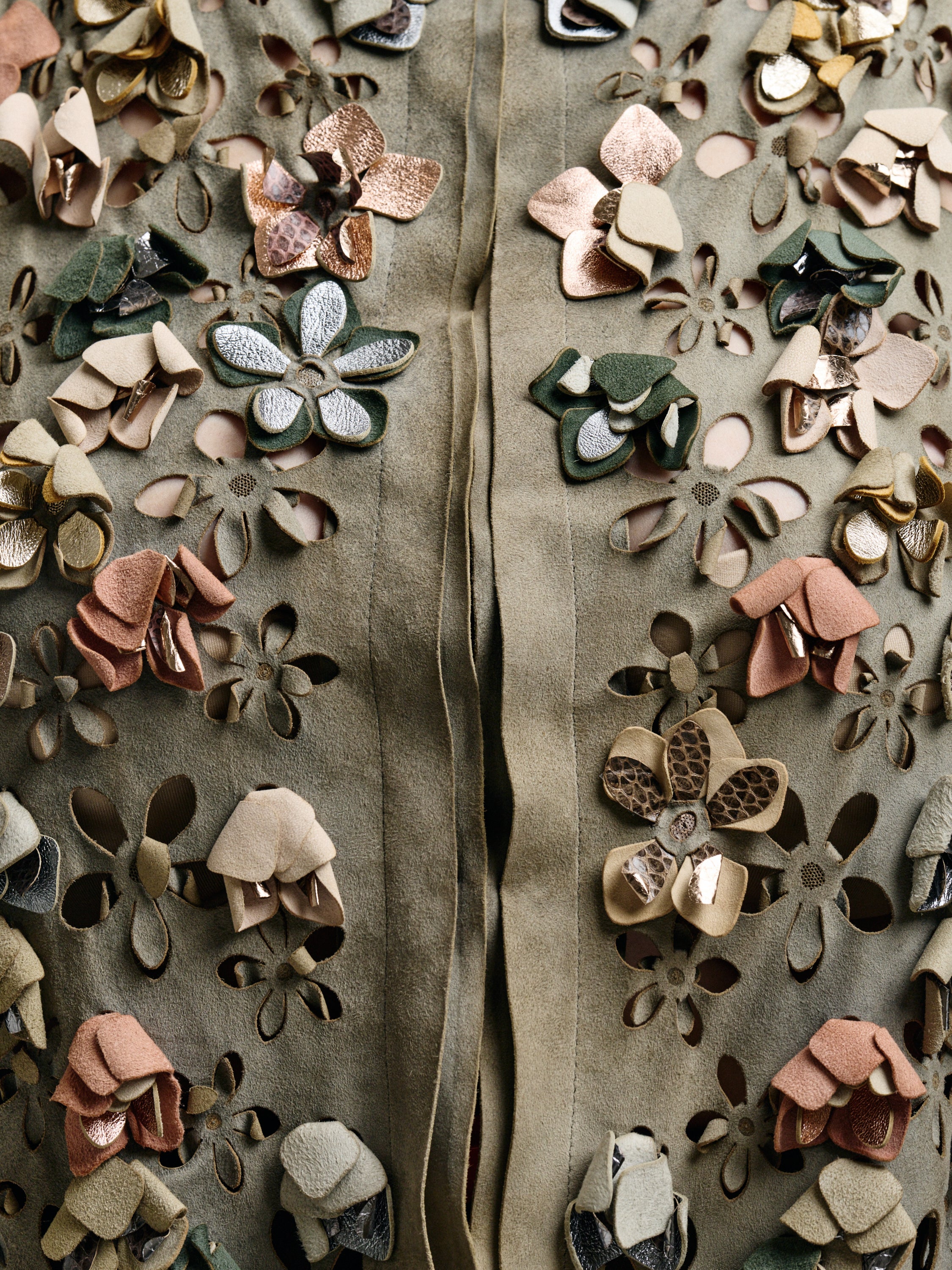 Roberto Cavalli Suede Floral Vest