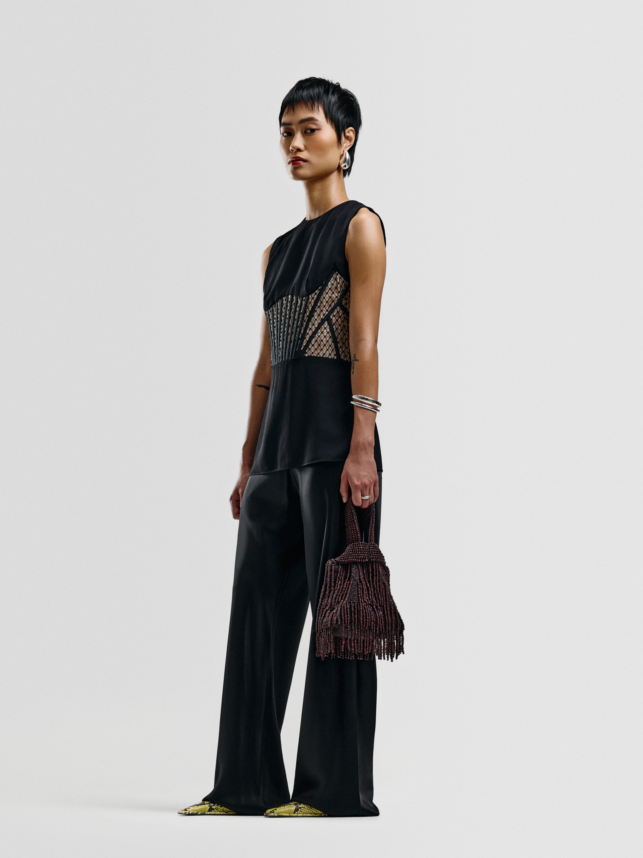 Alexander McQueen Mesh Panel Bodice