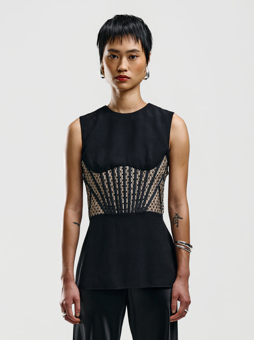 Alexander McQueen Mesh Panel Bodice