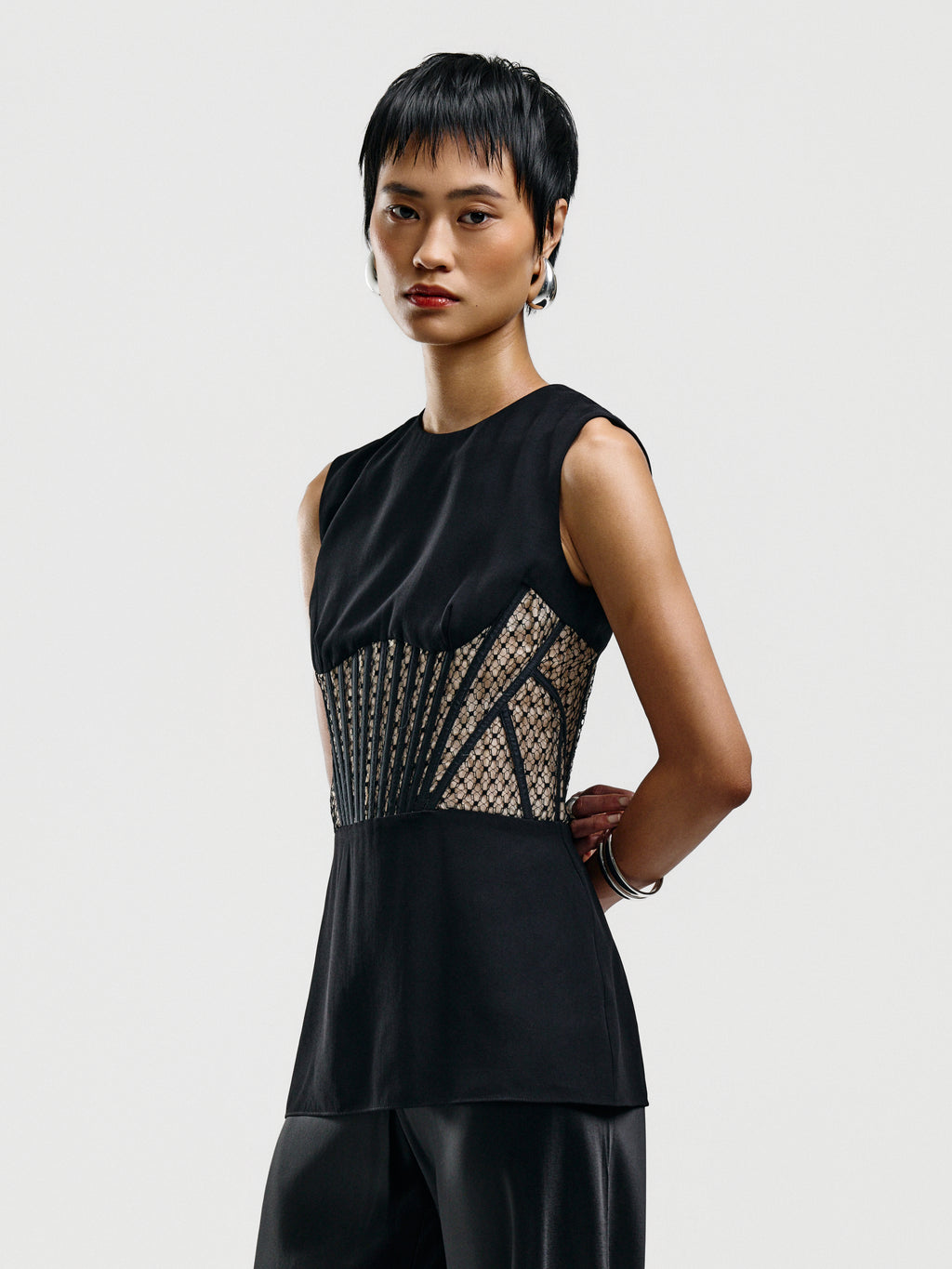 Alexander McQueen Mesh Panel Bodice