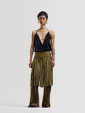 DKNY Suede Fringe Belted Skirt