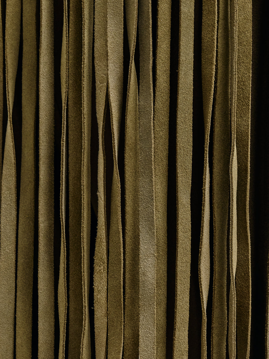 DKNY Suede Fringe Belted Skirt