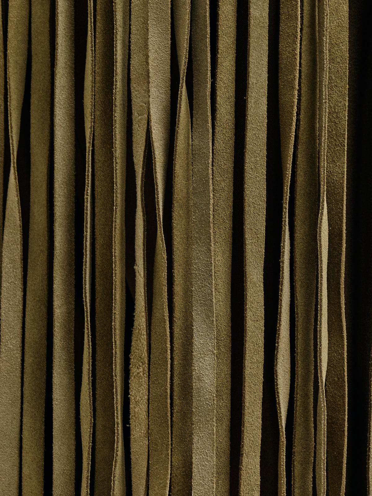 DKNY Suede Fringe Belted Skirt
