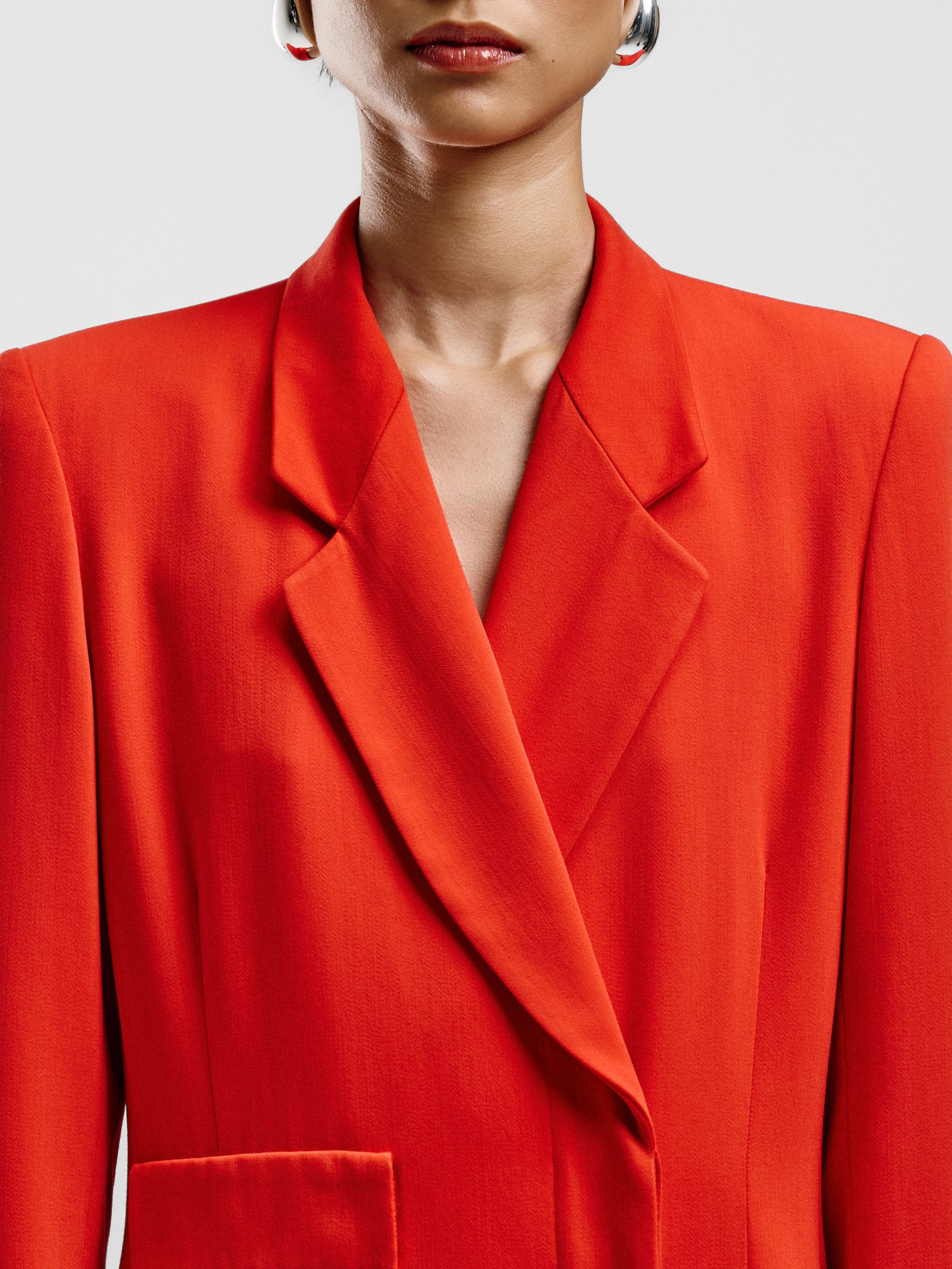 Escada Cherry-Red Fringed Coat