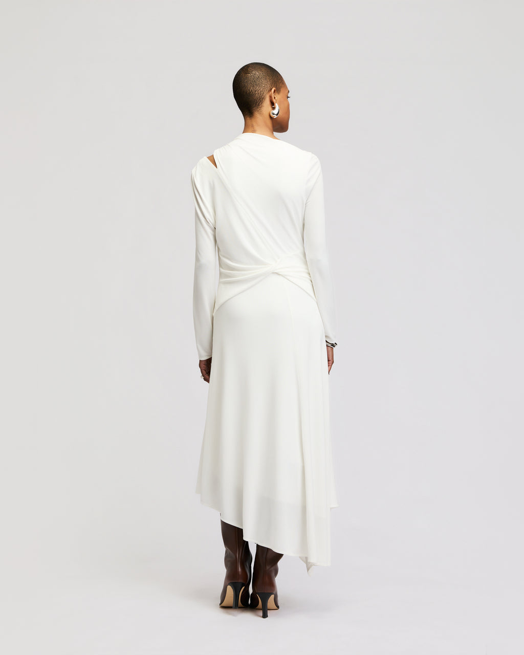 Halston Asymmetric Knit Dress