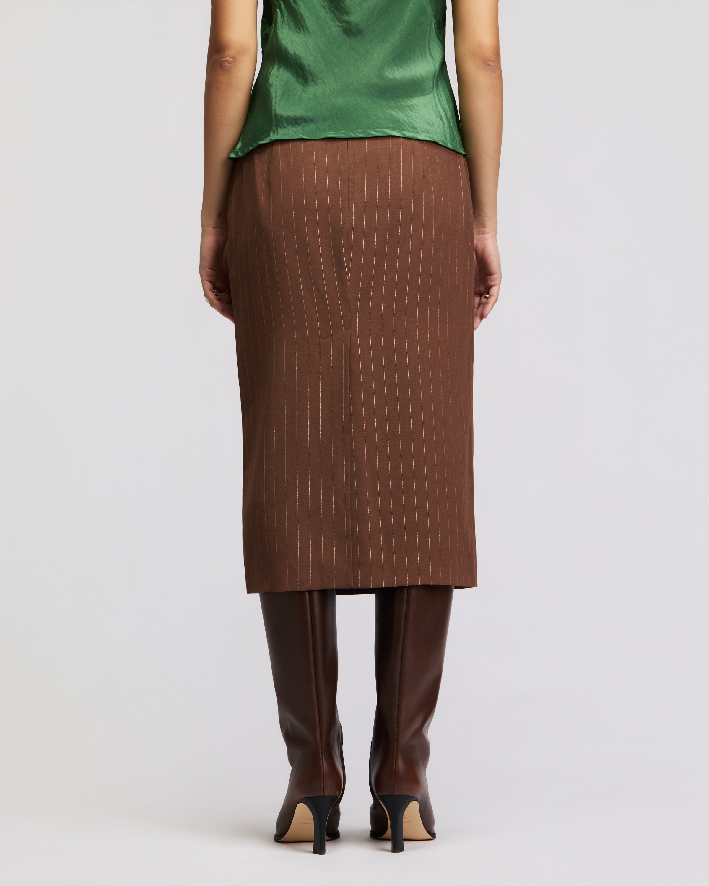 Jean Paul Gaultier Gold Pin-striped Skirt
