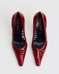 Miu Miu Red Patent Cage Heels