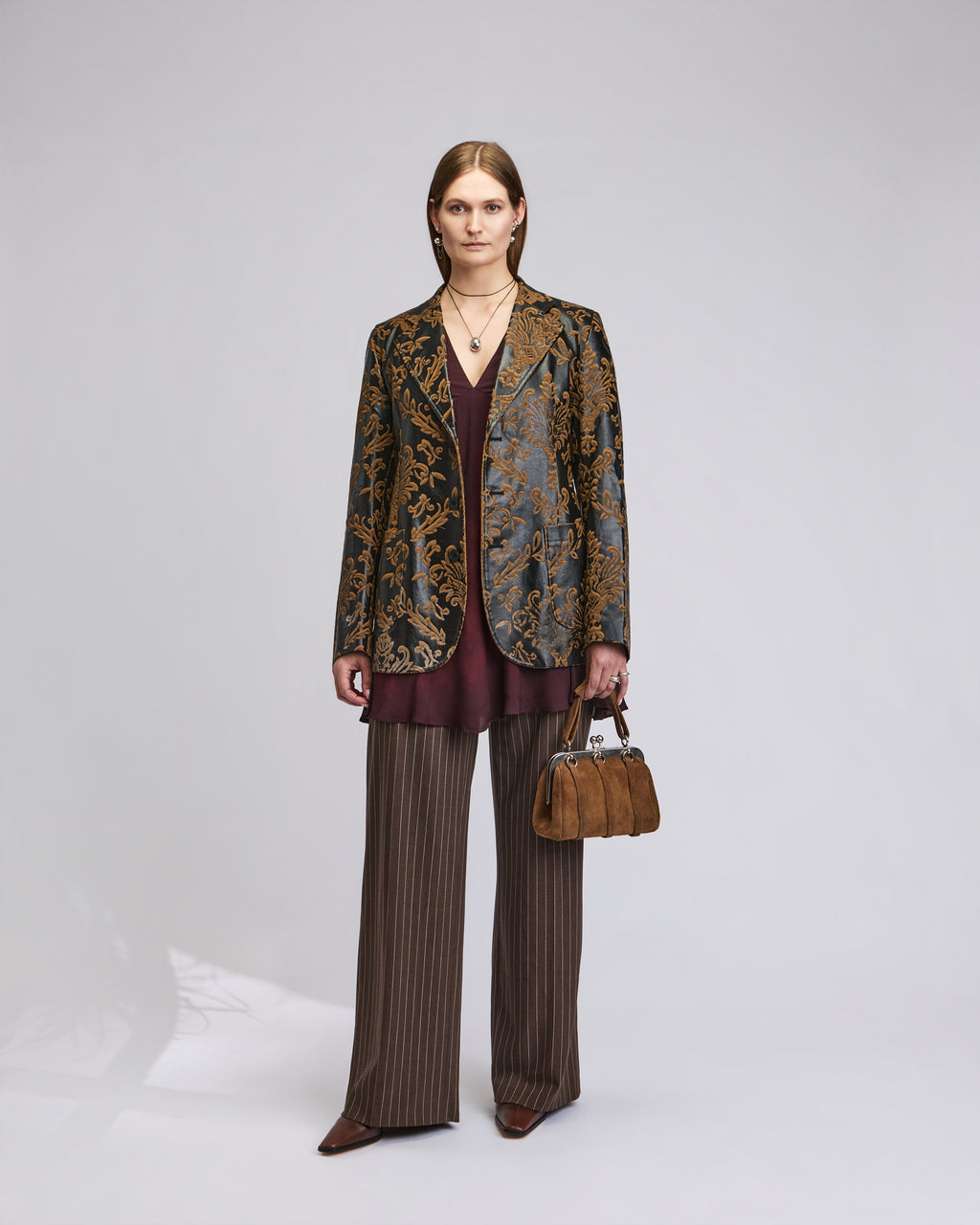 Etched Leather Blazer