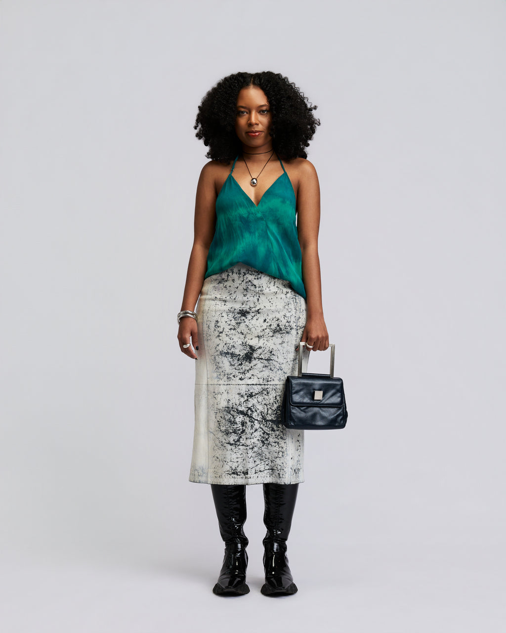 Diesel Distressed Leather Pencil Skirt