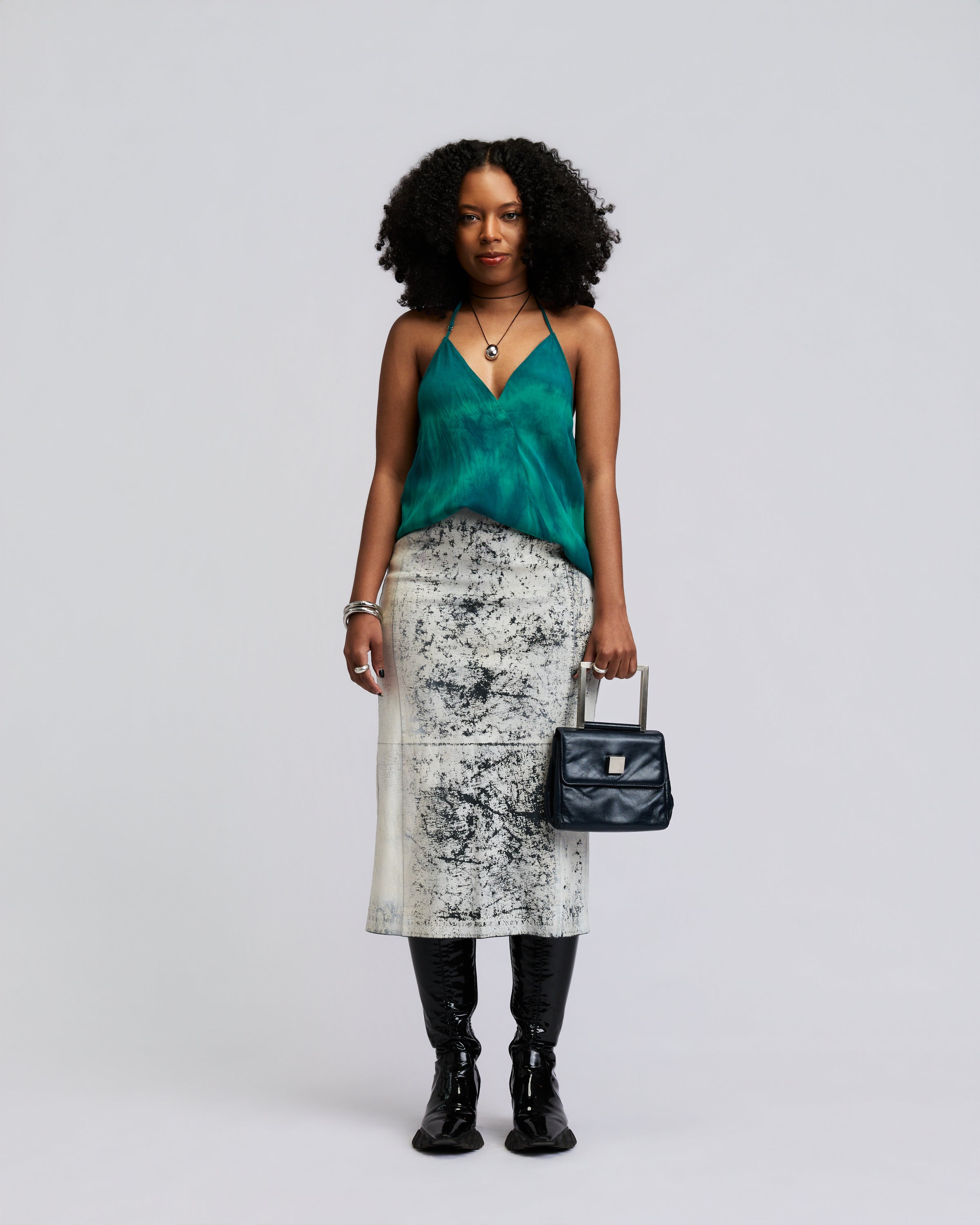 Diesel Distressed Leather Pencil Skirt