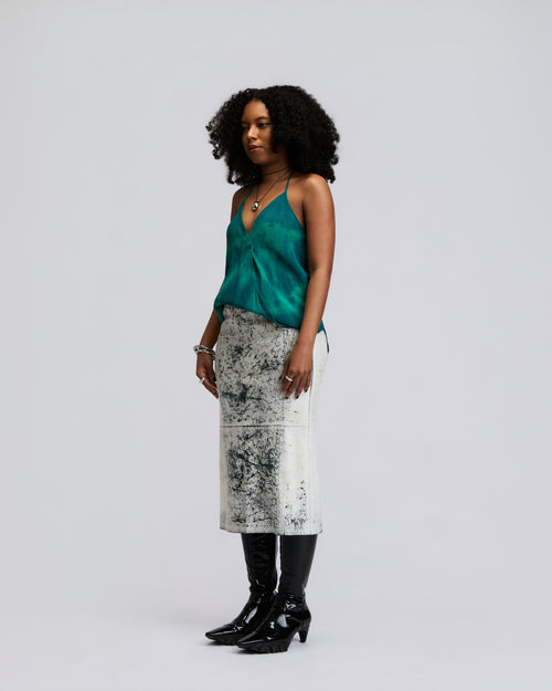 Diesel Distressed Leather Pencil Skirt