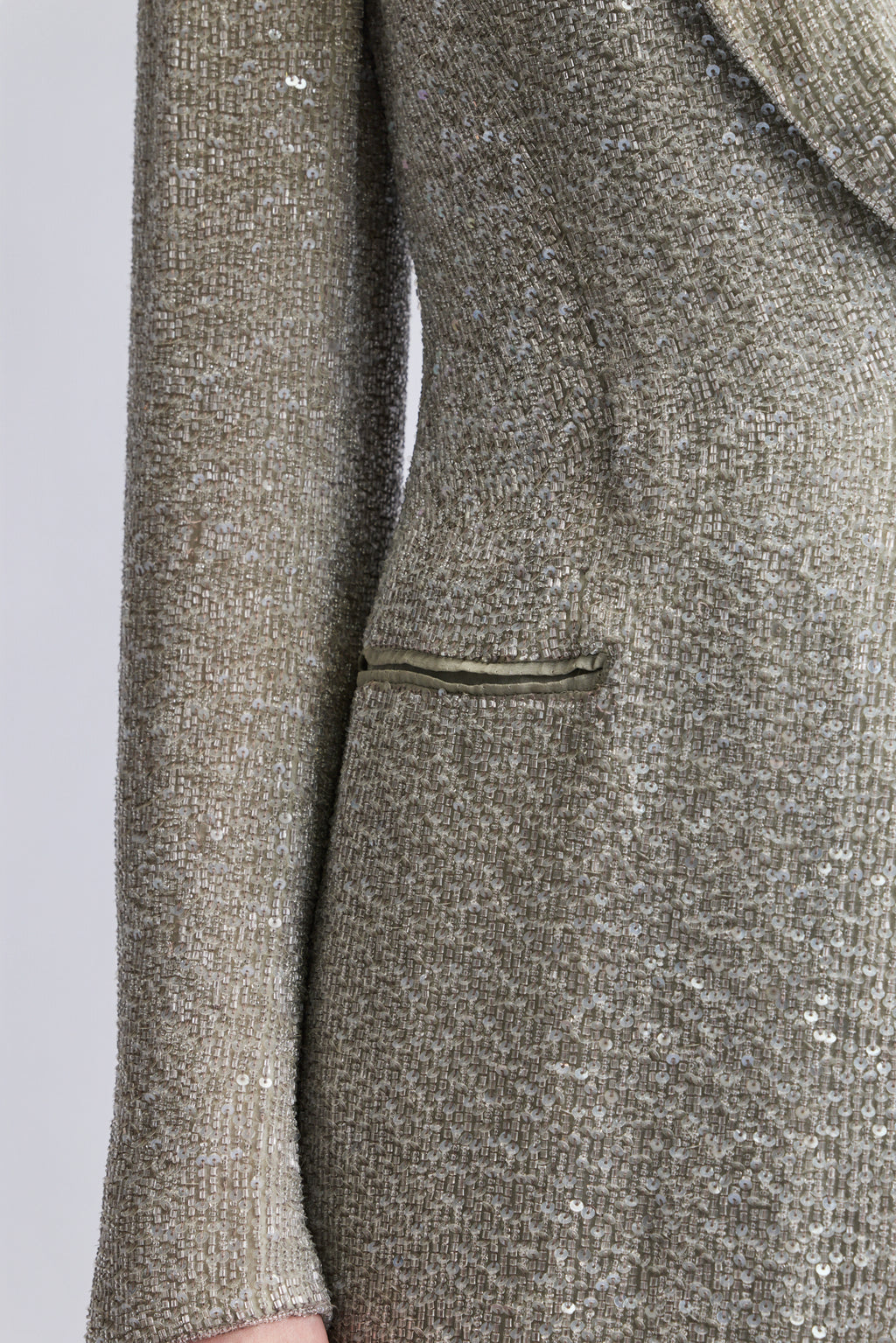 Silver Silk Beaded Blazer
